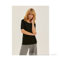 Knitted Short Sleeve Sweater Soft Comfortable Sweater
